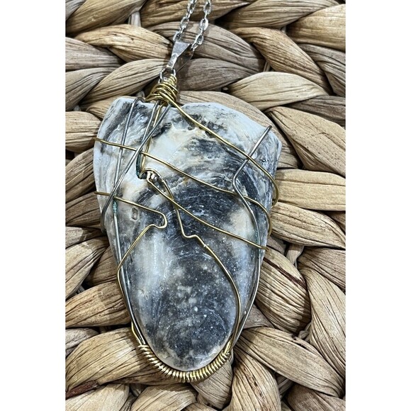 Authentic Oyster Shell From North Carolina Wrapped Silver & Gold Tone Coastal - Picture 6 of 11